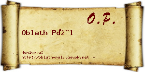Oblath Pál névjegykártya